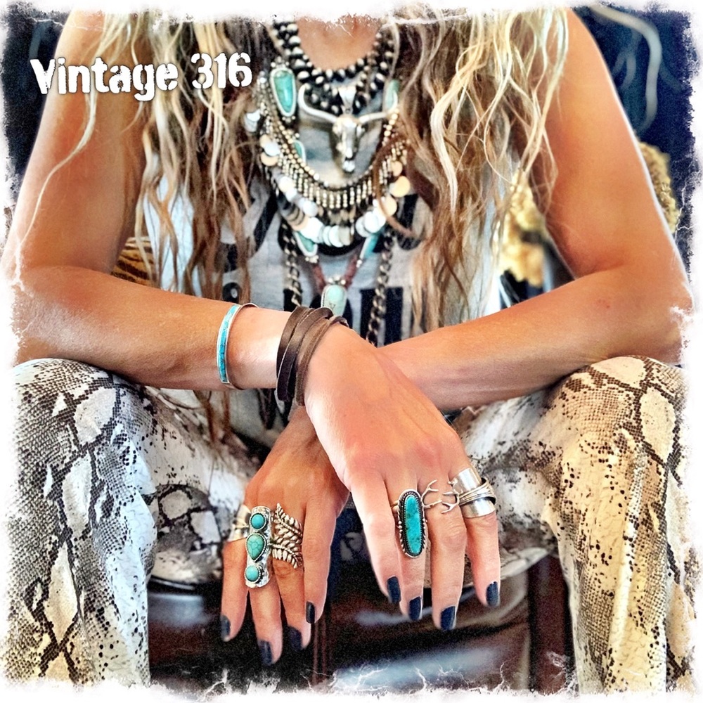 Triple Stone Turquoise Ring
